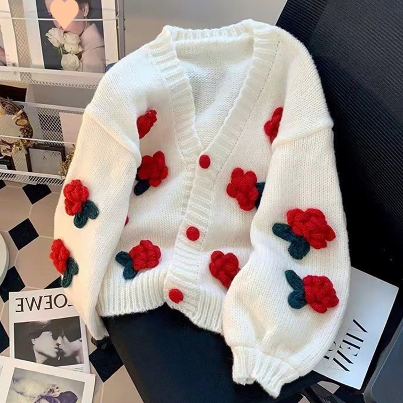 New 3D Flower Knitted Cardigan - огляд і ціна Japanese Snacks