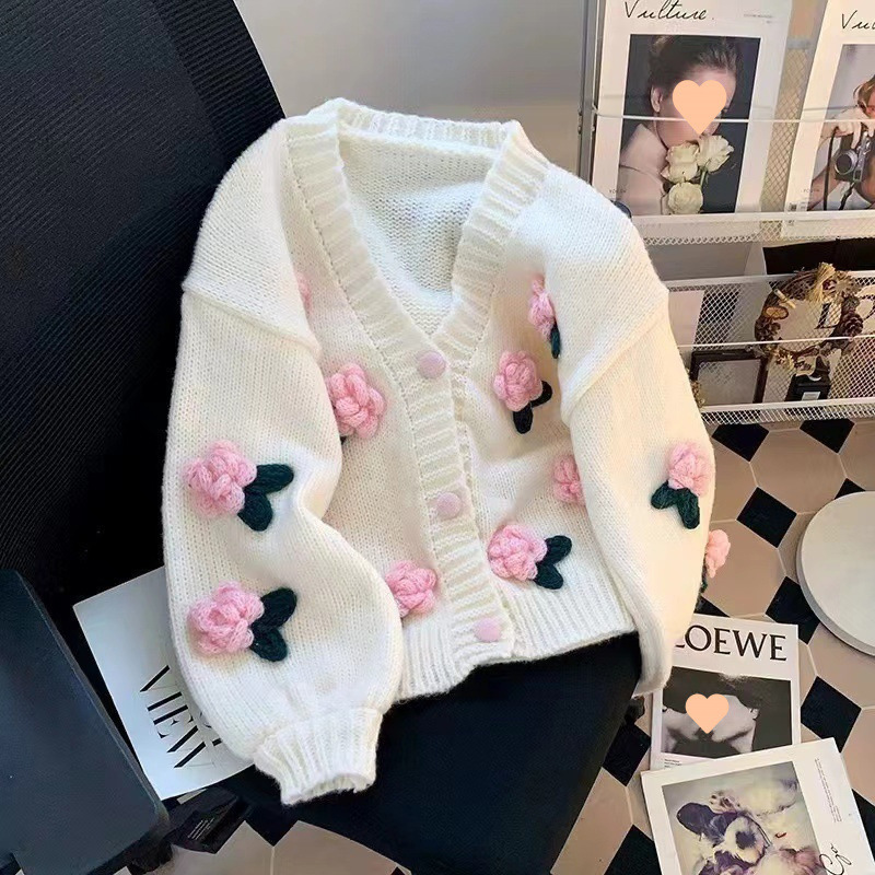 New 3D Flower Knitted Cardigan - огляд і ціна Japanese Snacks