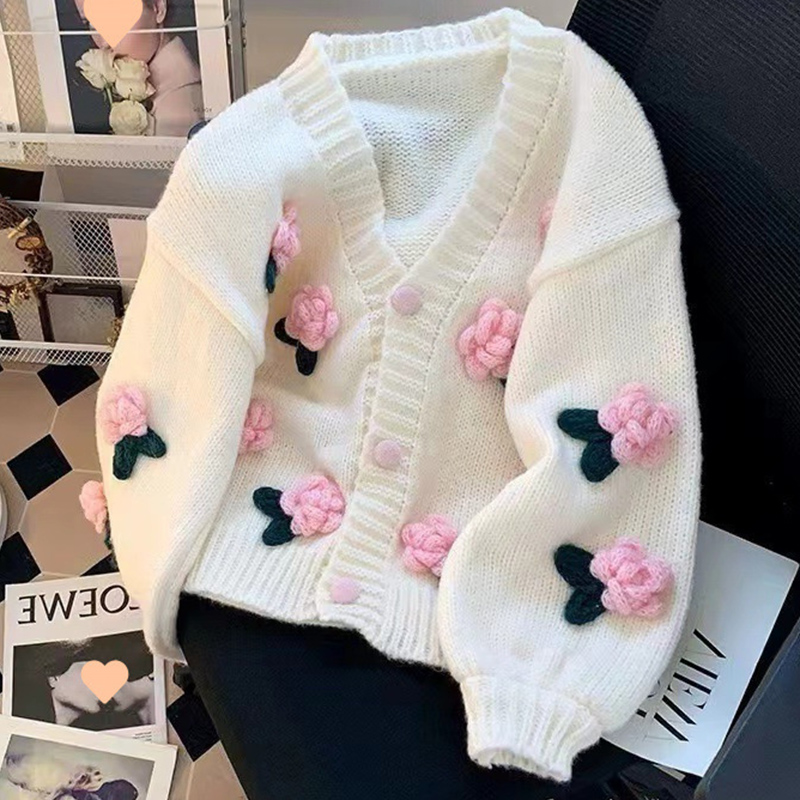 New 3D Flower Knitted Cardigan - огляд і ціна Japanese Snacks